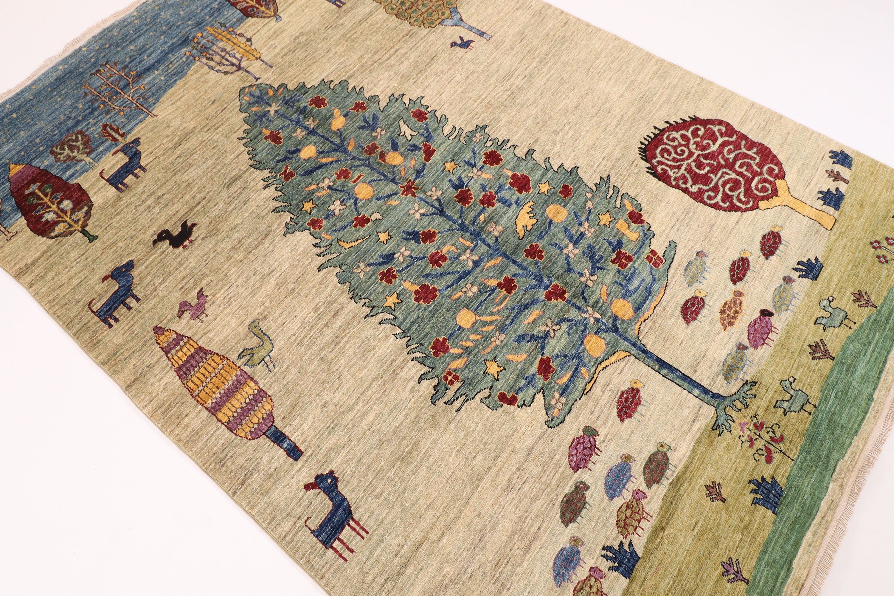 Tribal - 170x248 cm (5'7"x8'2") Afghan Wool Area Rug