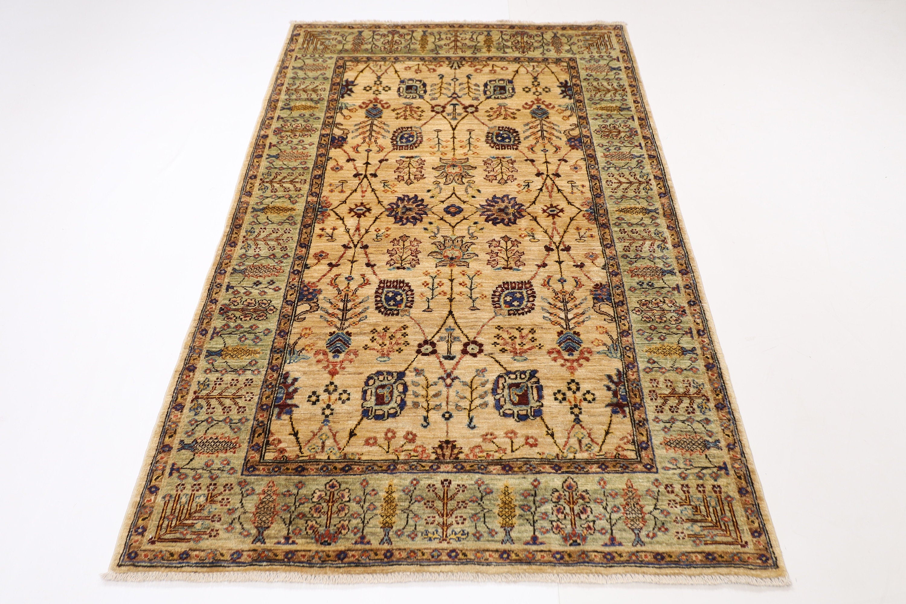 Turkmen - 126 x 204 cm (4'2" x 6'9") Hand-Knotted Afghan Wool Rug