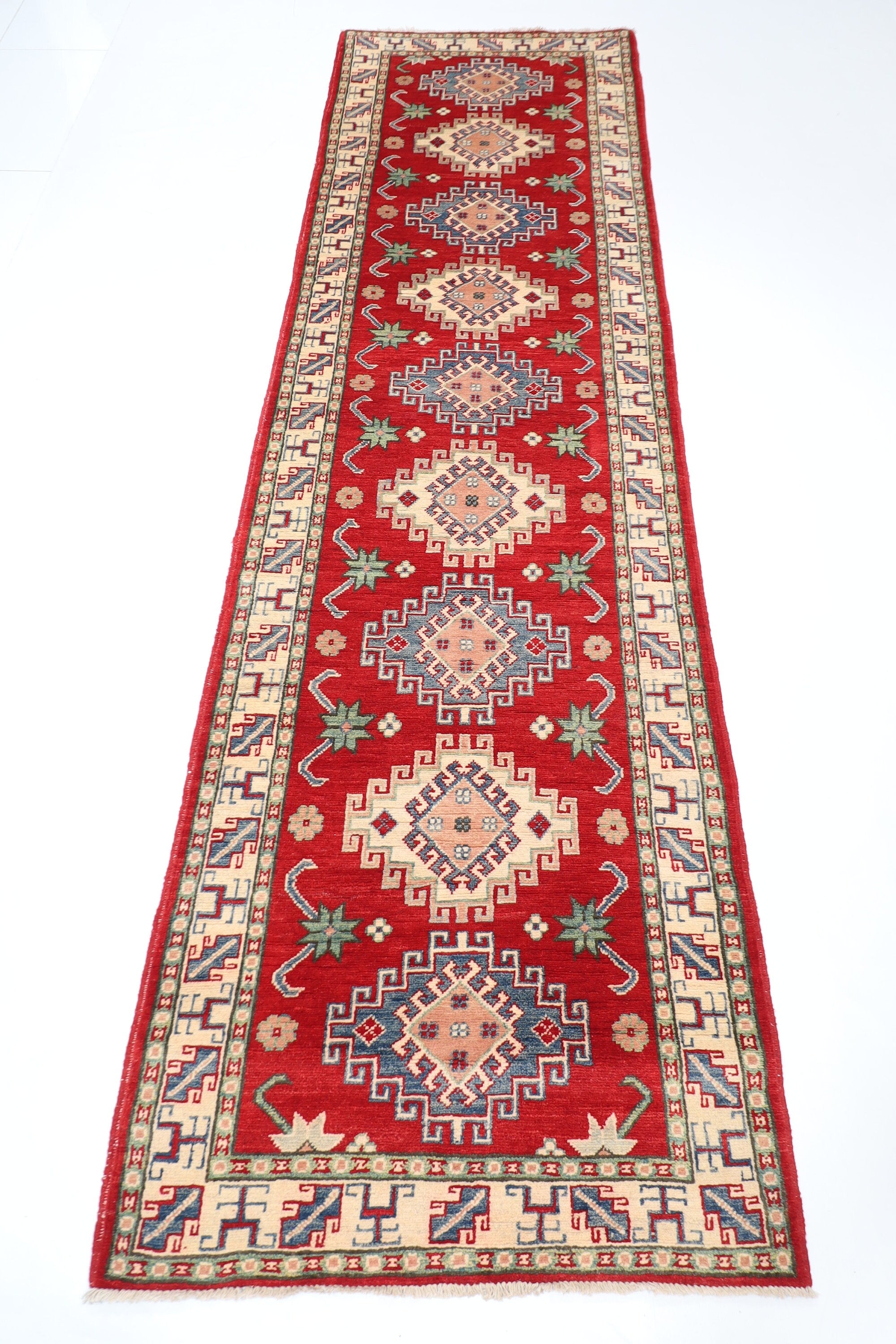 Tribal Wool Runner Rug - 84x298 cm (2.9x9.10 ft)