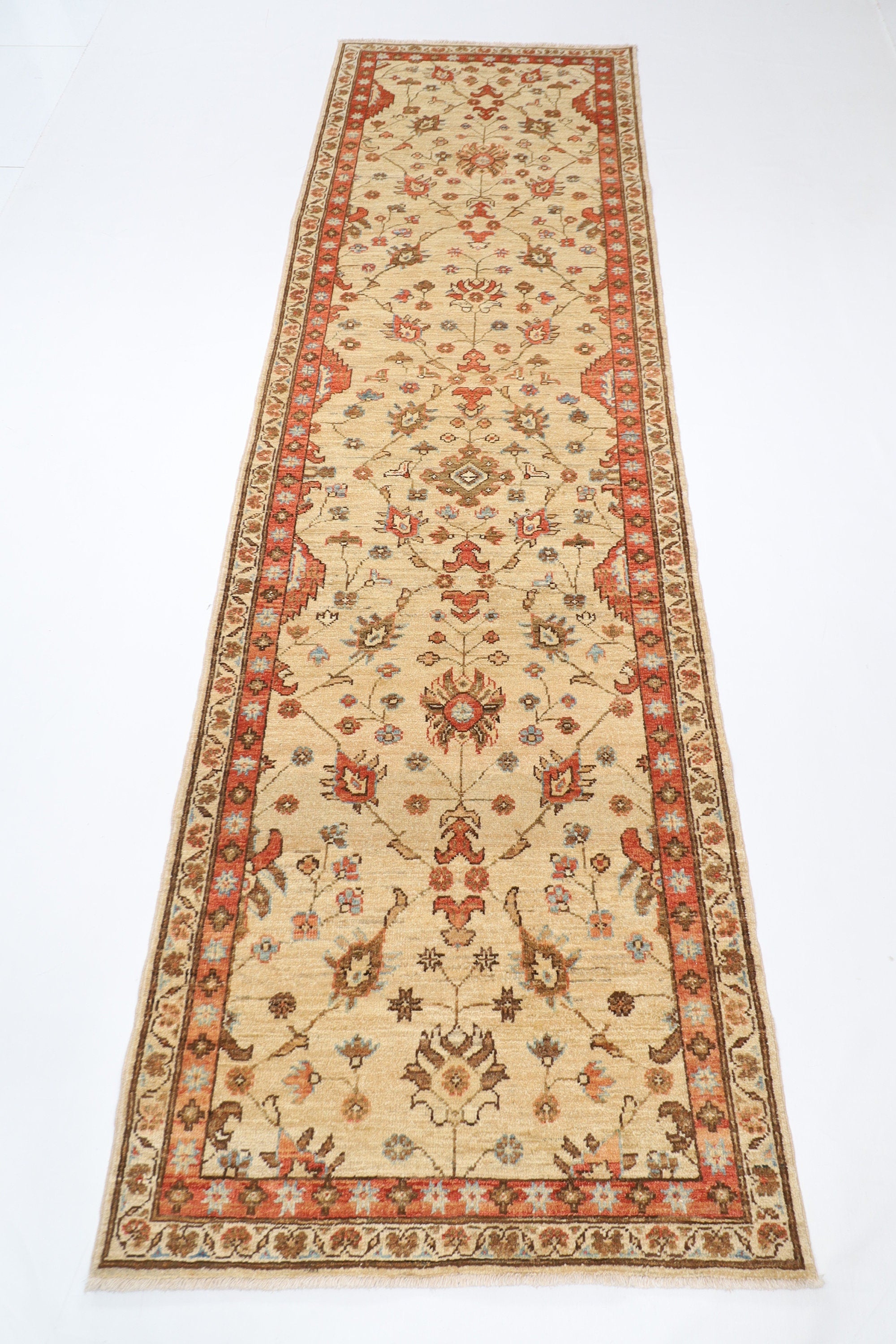 Persian - 86 x 288 cm (2.10 x 9.6 ft) Hand-Knotted Wool Runner Rug