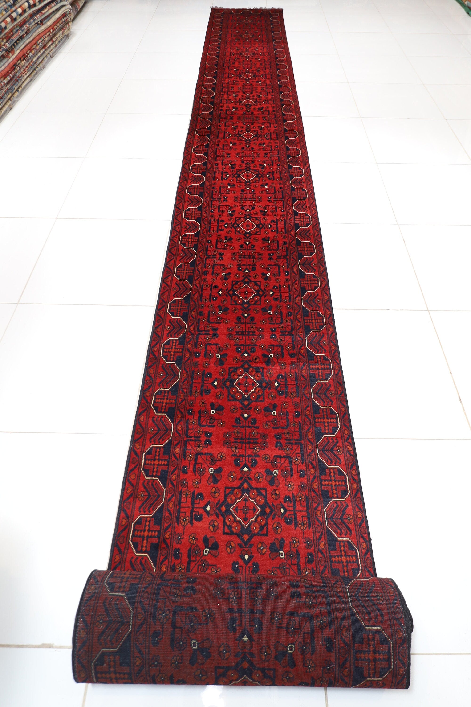 Oriental - 78x972 cm Hand-Knotted Wool Hallway Runner Rug