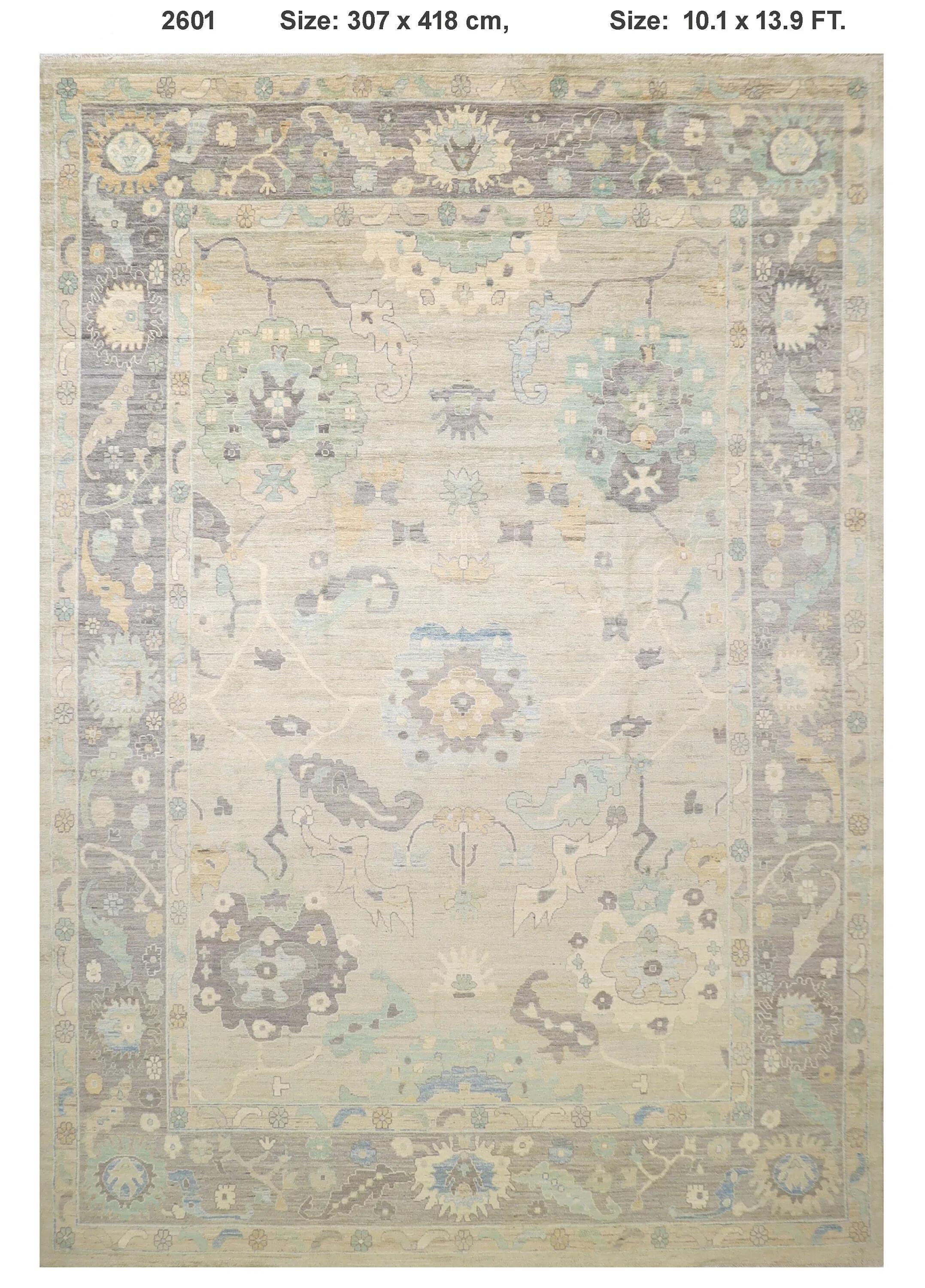 Tribal Oushak Area Rug - 307 x 418 cm