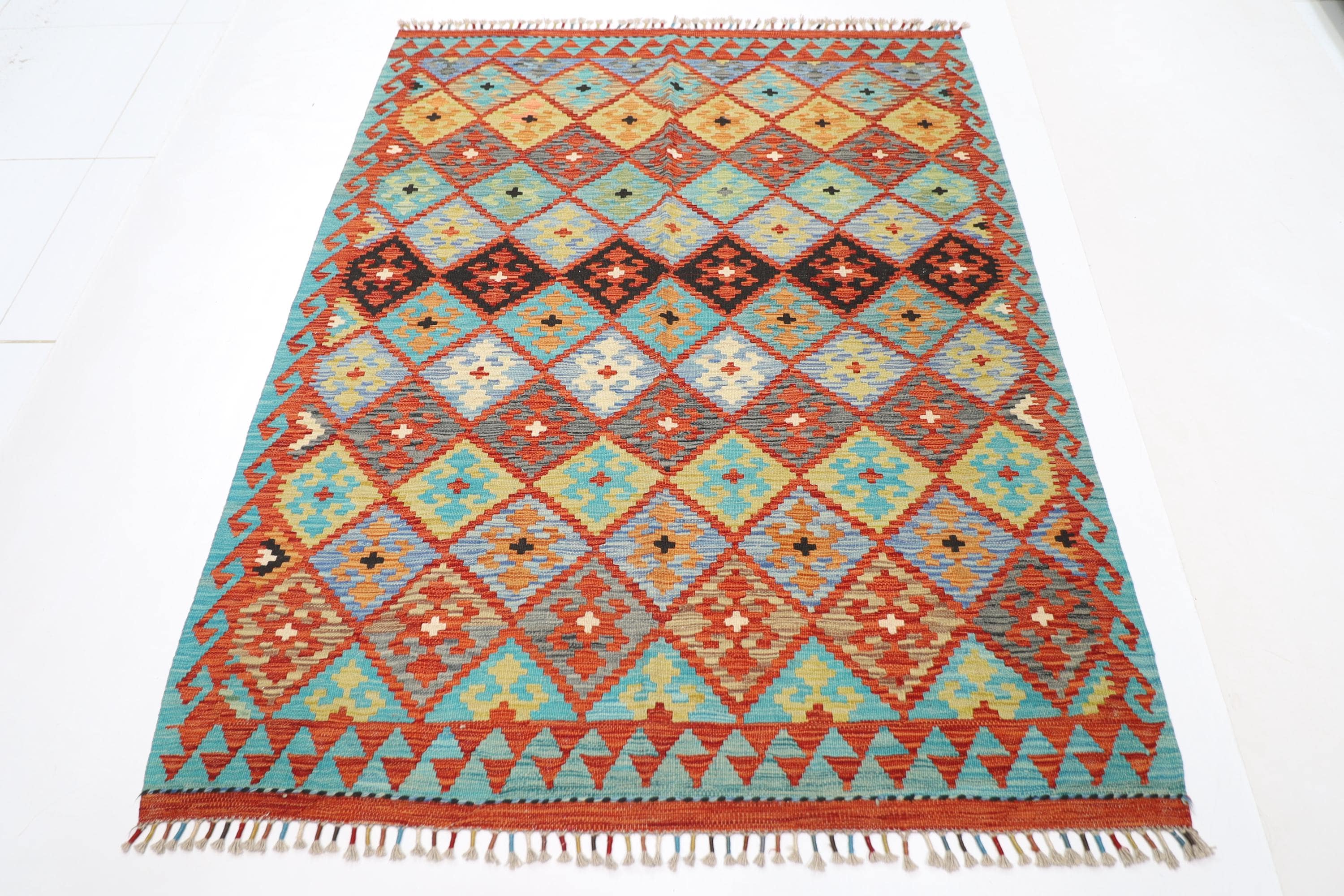 Kilim - 169 x 209 cm Handwoven Afghan Rug