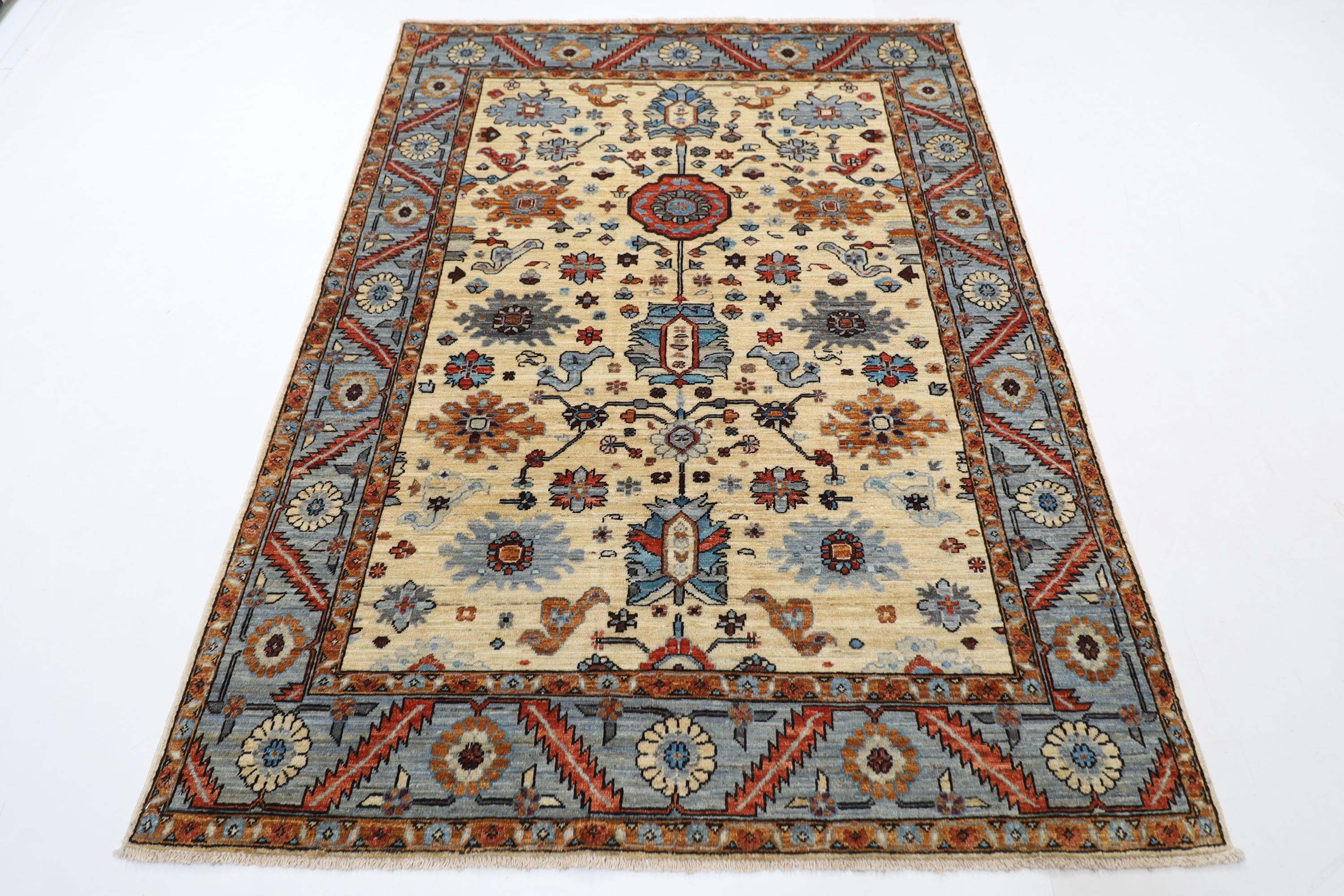 Persian - 154 x 212 cm Hand-Knotted Afghan Wool Rug