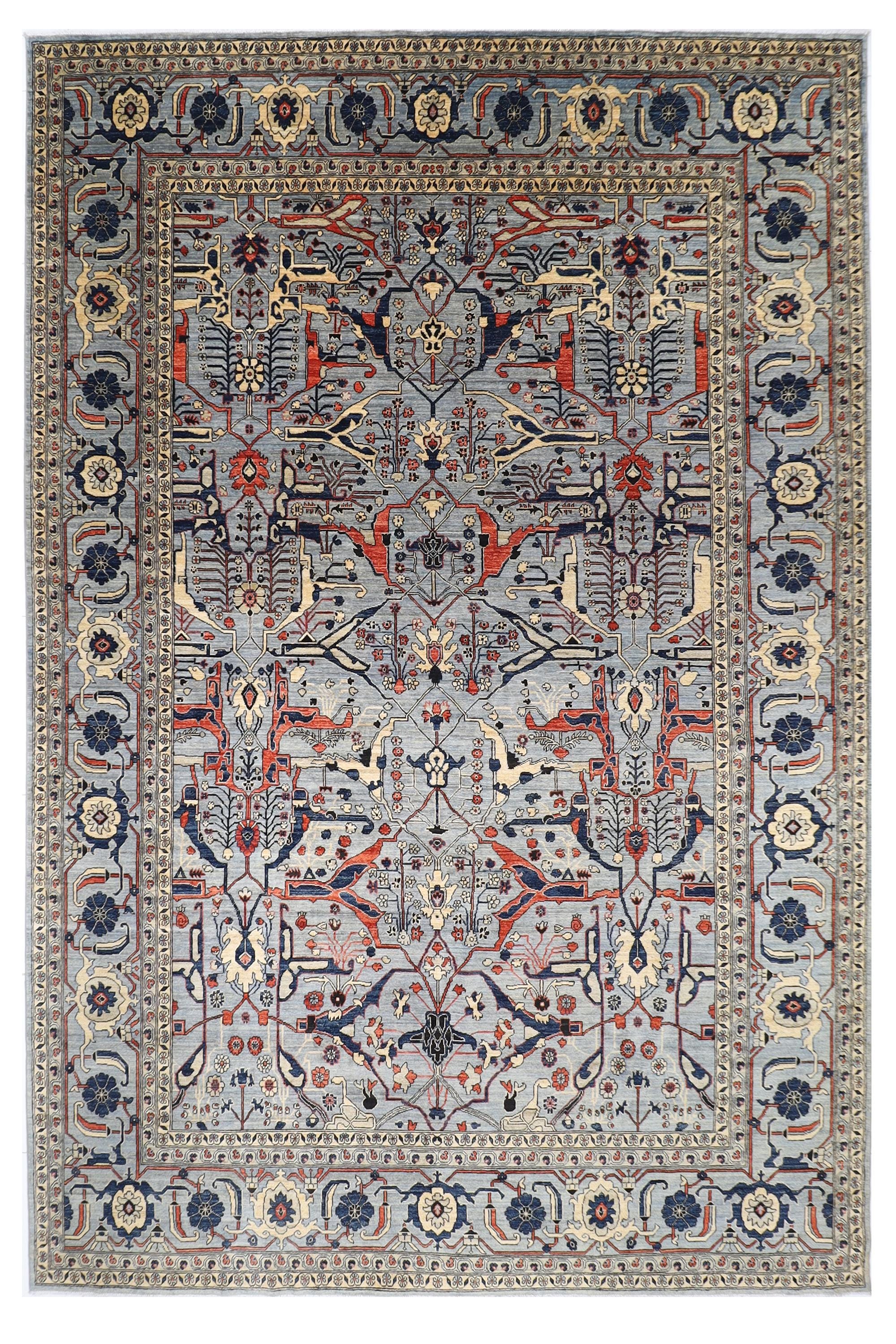 Tribal - 308 x 425 cm, 10.2 x 14 ft Hand Knotted Afghan Wool Rug