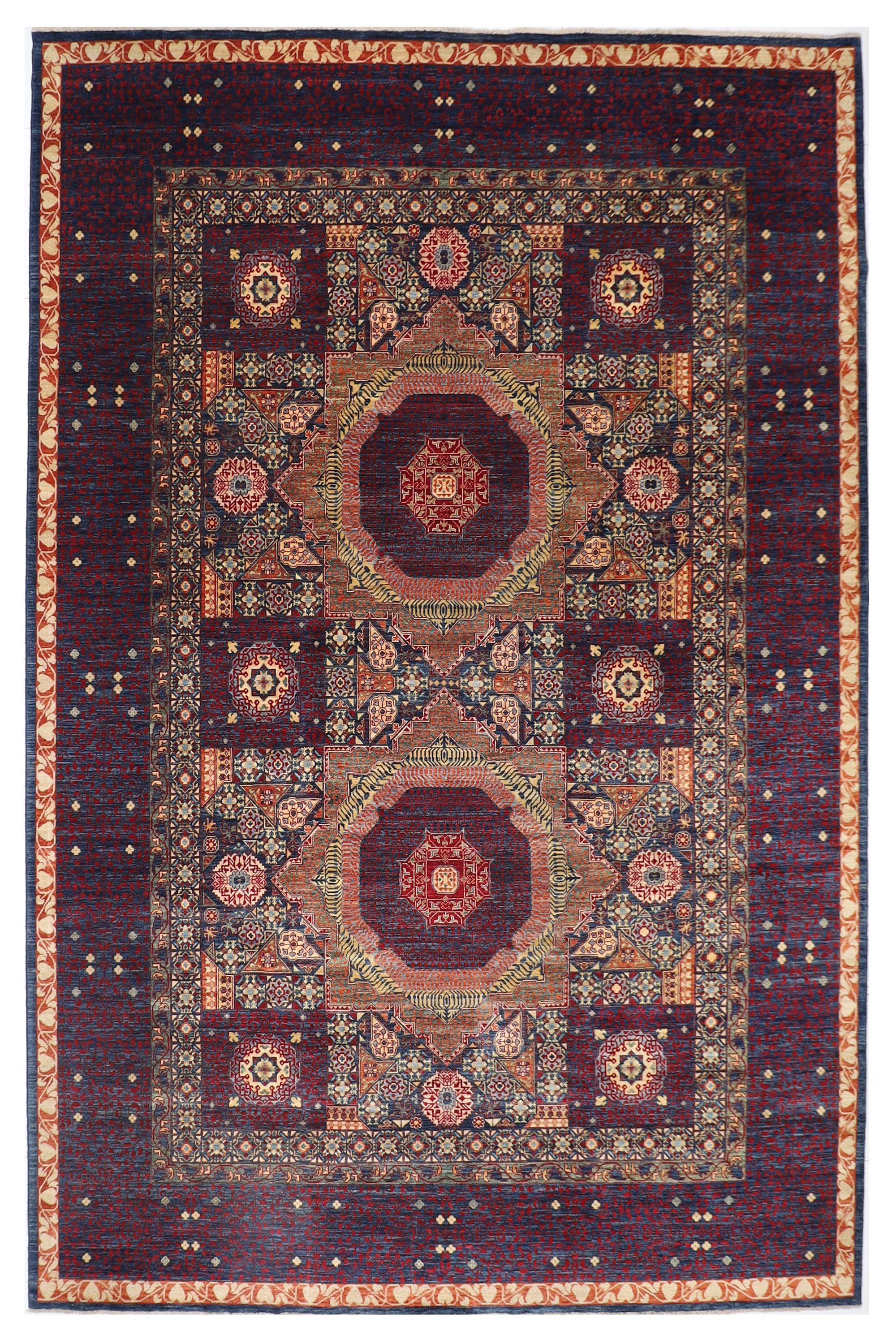 Mamluk - 308x451 cm (10'2"x14'10") Afghan Hand Knotted Area Rug