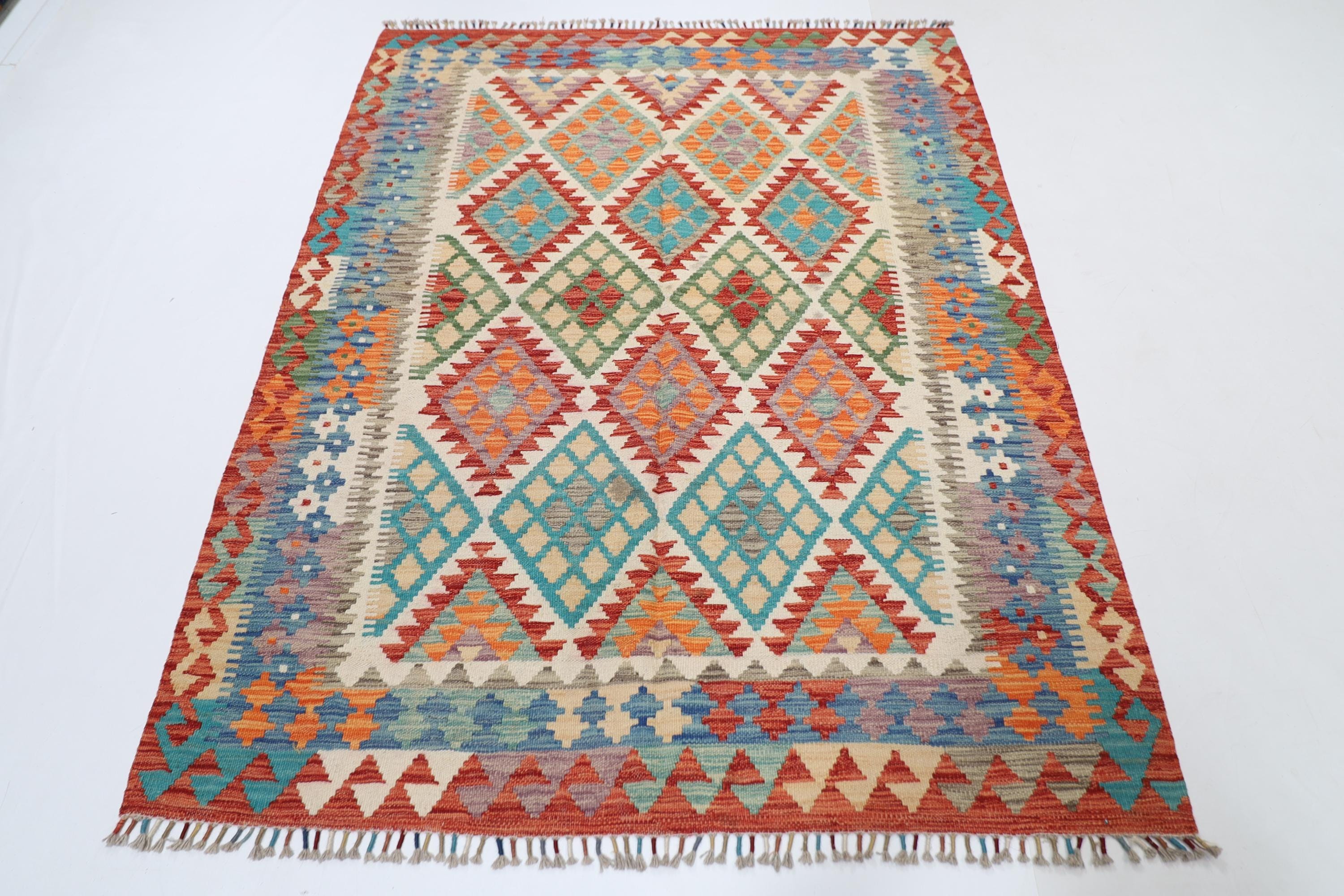 Kilim - 163x205 cm Handmade Afghan Wool Rug