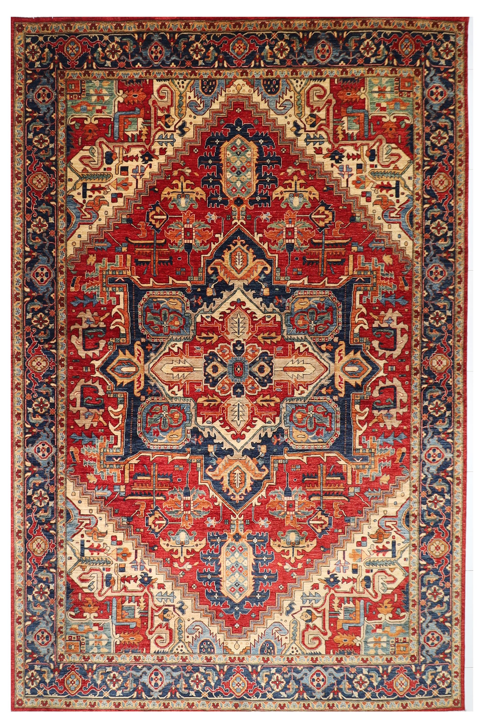 Tribal - 304 x 420 cm, 10 x 14 ft Hand Knotted Afghan Wool Area Rug