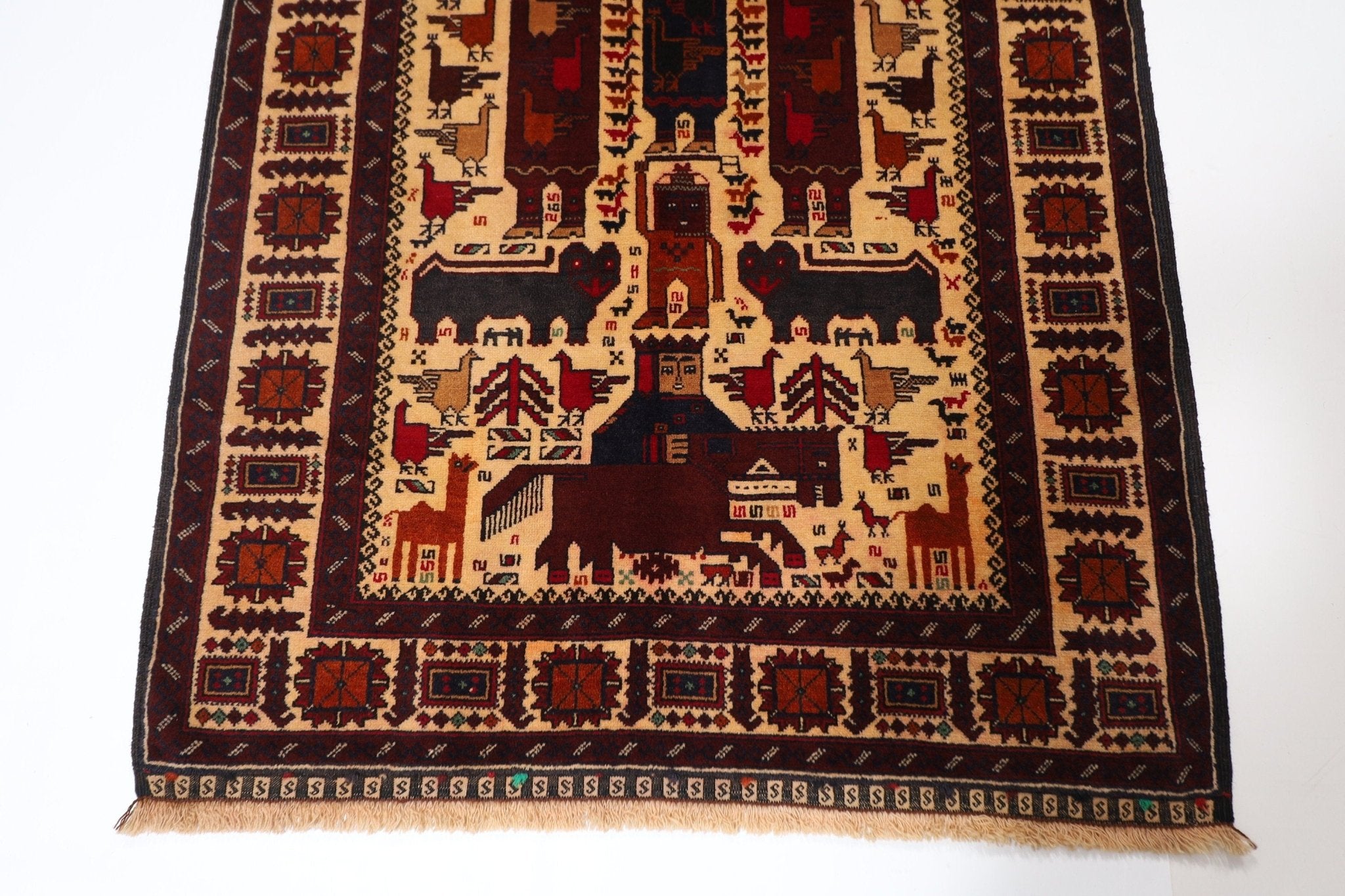 Kazak - 113 x 213 cm (3.9 x 6.9 ft) Handmade Wool Rug - Jerm Rugs - Handmade Afghan Rug - Jerm Rugs