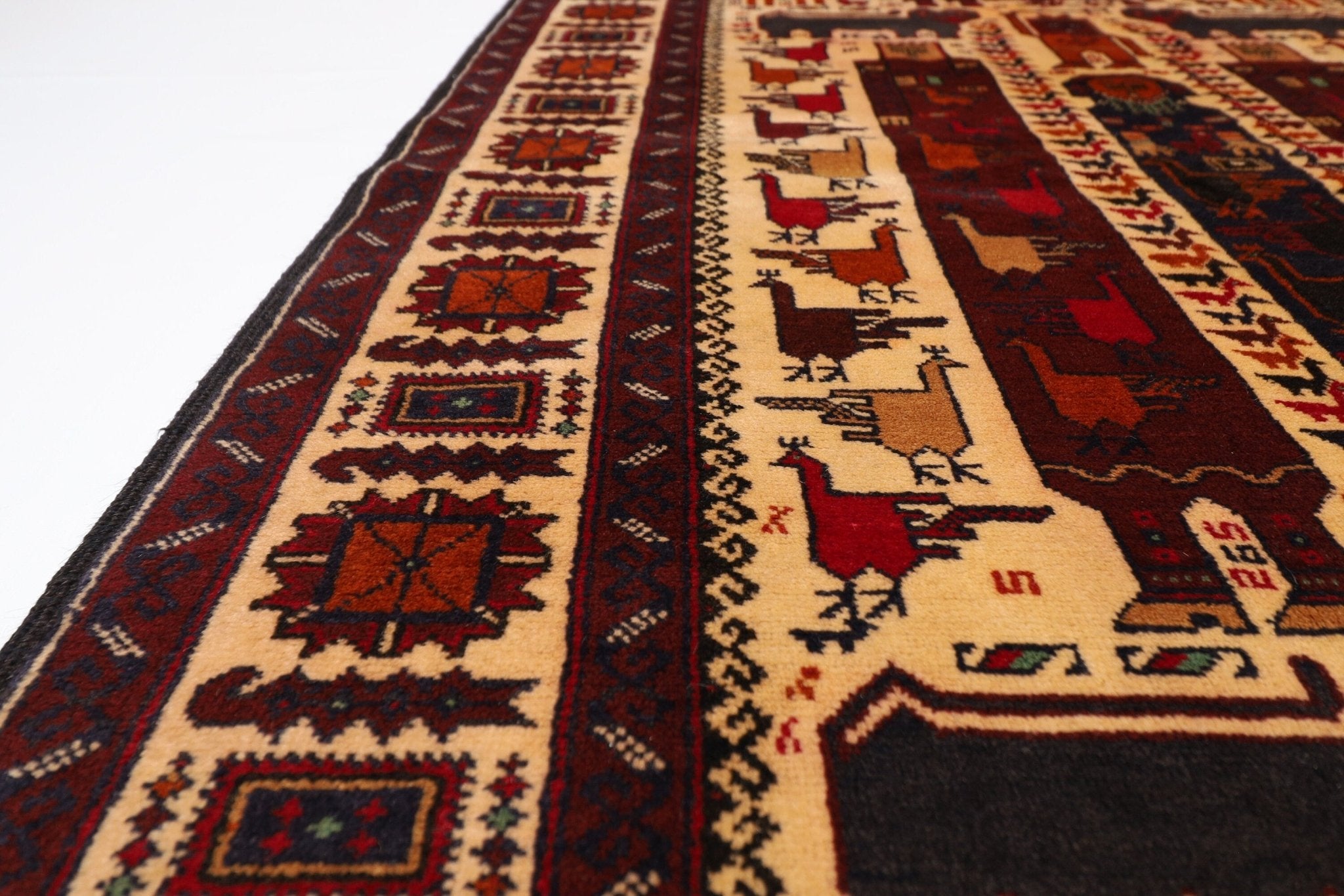 Kazak - 113 x 213 cm (3.9 x 6.9 ft) Handmade Wool Rug - Jerm Rugs - Handmade Afghan Rug - Jerm Rugs