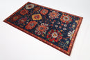 Kazak - 120 x 197 cm (3'11 x 6'6 ft) Handmade Wool Rug - Jerm Rugs - Handmade Afghan Rug - Jerm Rugs