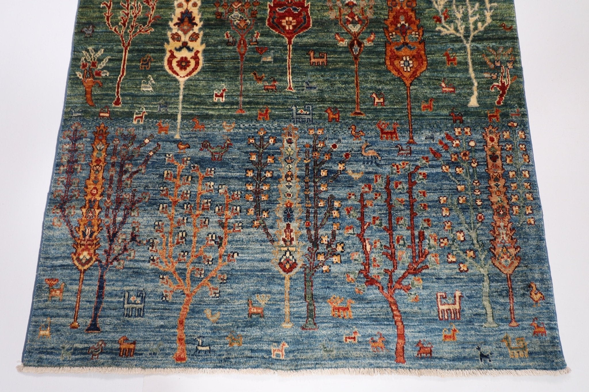 Kazak - 122 x 177 cm (4 x 5.10 ft) Hand Knotted Tree of Life Rug - Jerm Rugs - Handmade Afghan Rug - Jerm Rugs