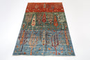 Kazak - 122 x 177 cm (4 x 5.10 ft) Hand Knotted Tree of Life Rug - Jerm Rugs - Handmade Afghan Rug - Jerm Rugs