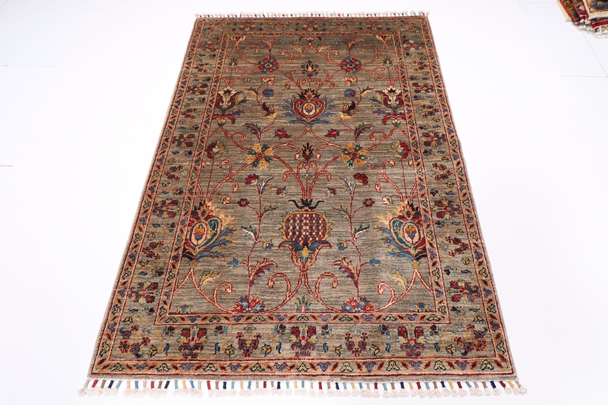 Kazak - 122 x 178 cm (4 x 5.10 ft) Hand Knotted Afghan Wool Rug