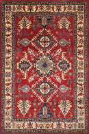 Kazak - 221x293 cm (7'3"x9'8") Afghan Hand - Knotted Wool Area Rug - Jerm Rugs - Jerm Rugs