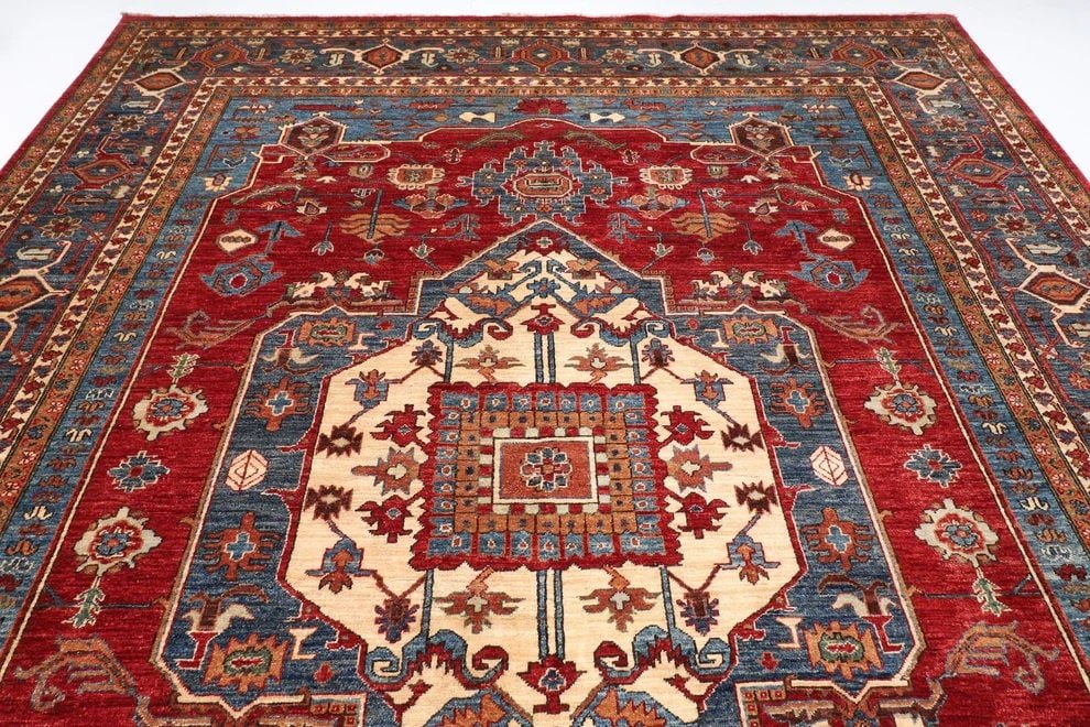 Kazak - 273 x 363 cm (9x12 ft) Red Area Rug - Jerm Rugs - Handmade Afghan Rug - Jerm Rugs