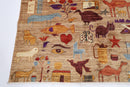 Kazak - 6.3x8.11 ft (189x287 cm) Brown Wool Area Rug - Jerm Rugs - Handmade Afghan Rug - Jerm Rugs