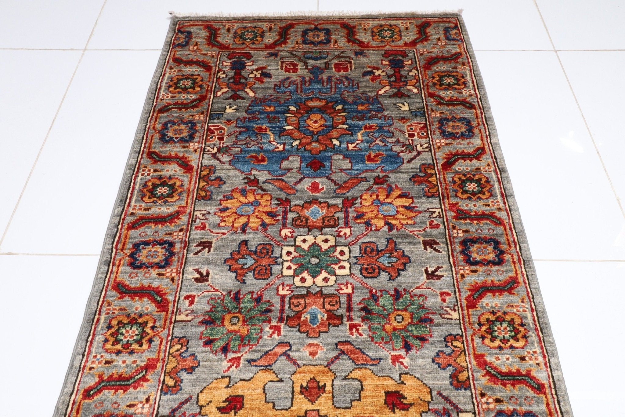 Kazak - 79 x 300 cm (2.8 x 9.11 ft) Hand - Knotted Runner Rug - Jerm Rugs - Jerm Rugs