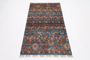 Kazak - 92 x 155 cm (3 x 5.2 ft) Tribal Blue Animal Area Rug - Jerm Rugs - Handmade Afghan Rug - Jerm Rugs