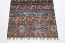 Kazak - 92 x 155 cm (3 x 5.2 ft) Tribal Blue Animal Area Rug - Jerm Rugs - Handmade Afghan Rug - Jerm Rugs