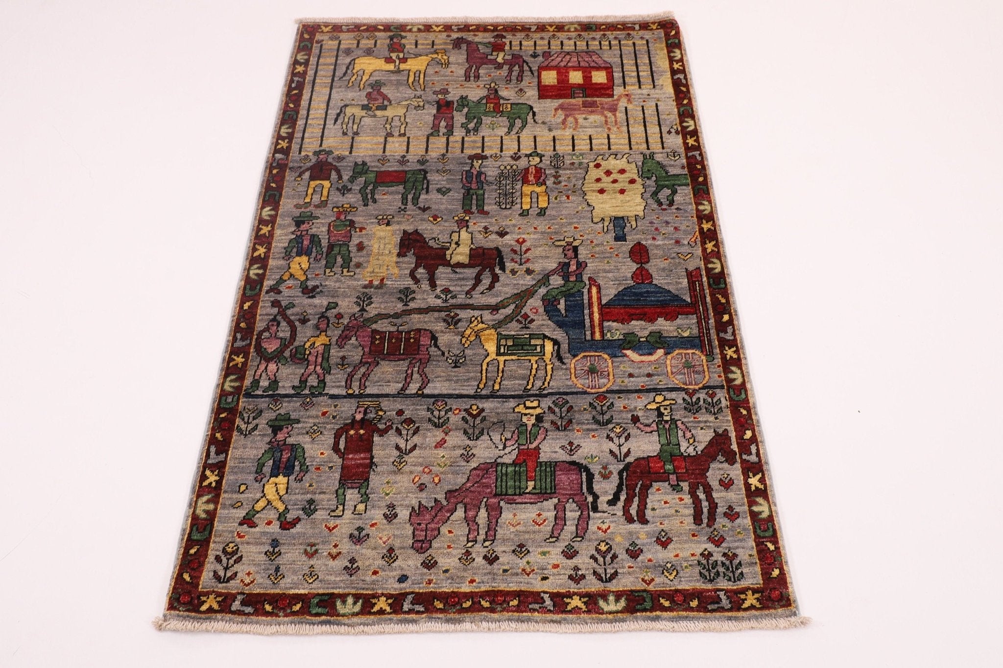 Kazak - 99 x 150 cm (3.3 x 4.11 ft) Handcrafted Area Rug