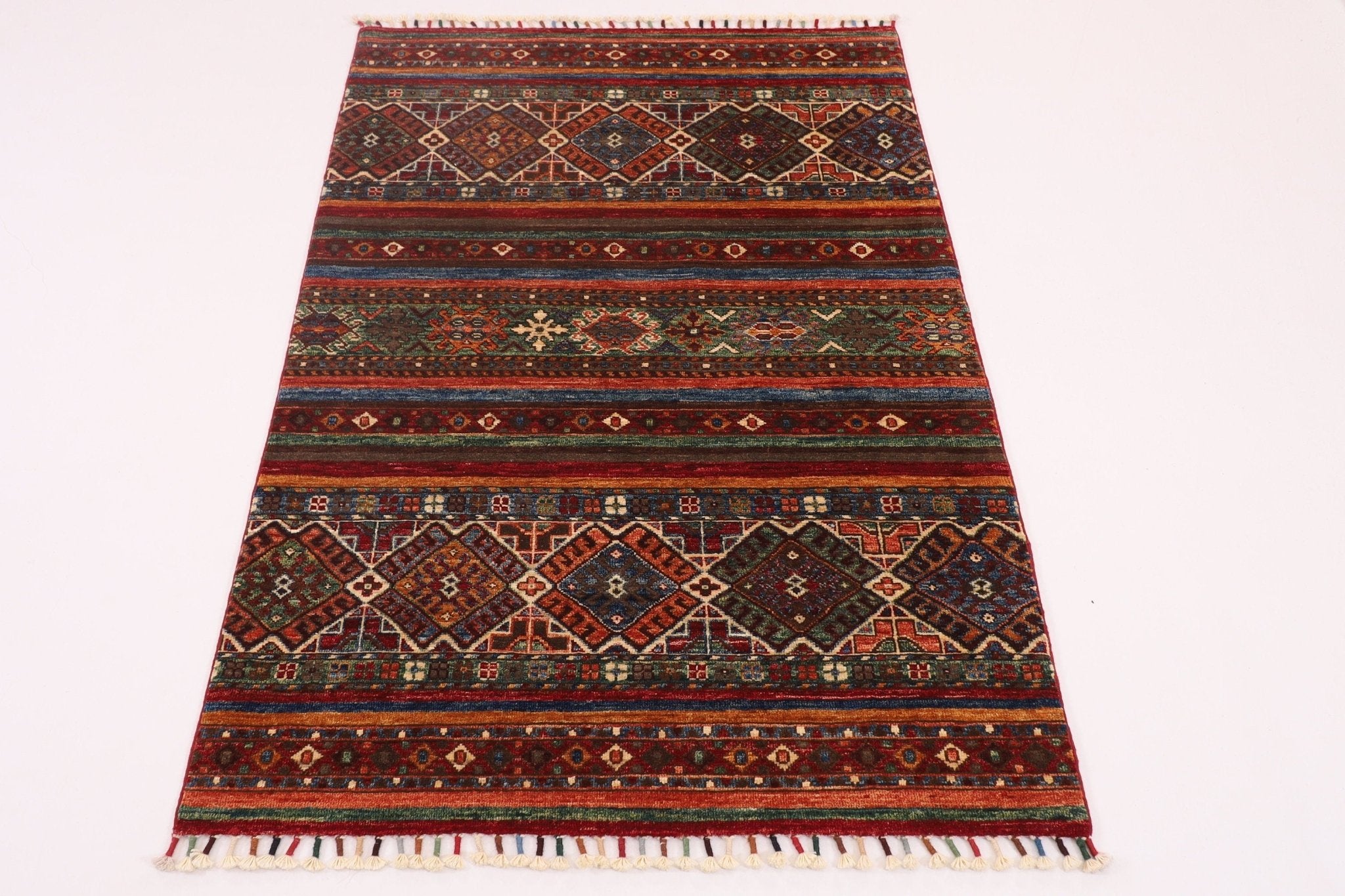 Kazak Area Rug - 106x155 cm (3'6x5 ft.) Hand Knotted Afghan Wool