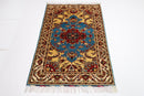 Kazak Area Rug - 3'4 x 4'11 ft (100 x 151 cm) Handmade Afghan Wool Rug - Jerm Rugs - Handmade Afghan Rug - Jerm Rugs