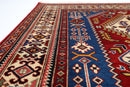 Kazak Area Rug - 4'4x6'3 ft (130 x 190 cm) Hand Knotted Afghan Wool Rug - Jerm Rugs - Handmade Afghan Rug - Jerm Rugs