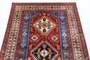 Kazak Area Rug - 4'4x6'3 ft (130 x 190 cm) Hand Knotted Afghan Wool Rug - Jerm Rugs - Handmade Afghan Rug - Jerm Rugs