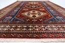 Kazak Area Rug - 4'4x6'3 ft (130 x 190 cm) Hand Knotted Afghan Wool Rug - Jerm Rugs - Handmade Afghan Rug - Jerm Rugs