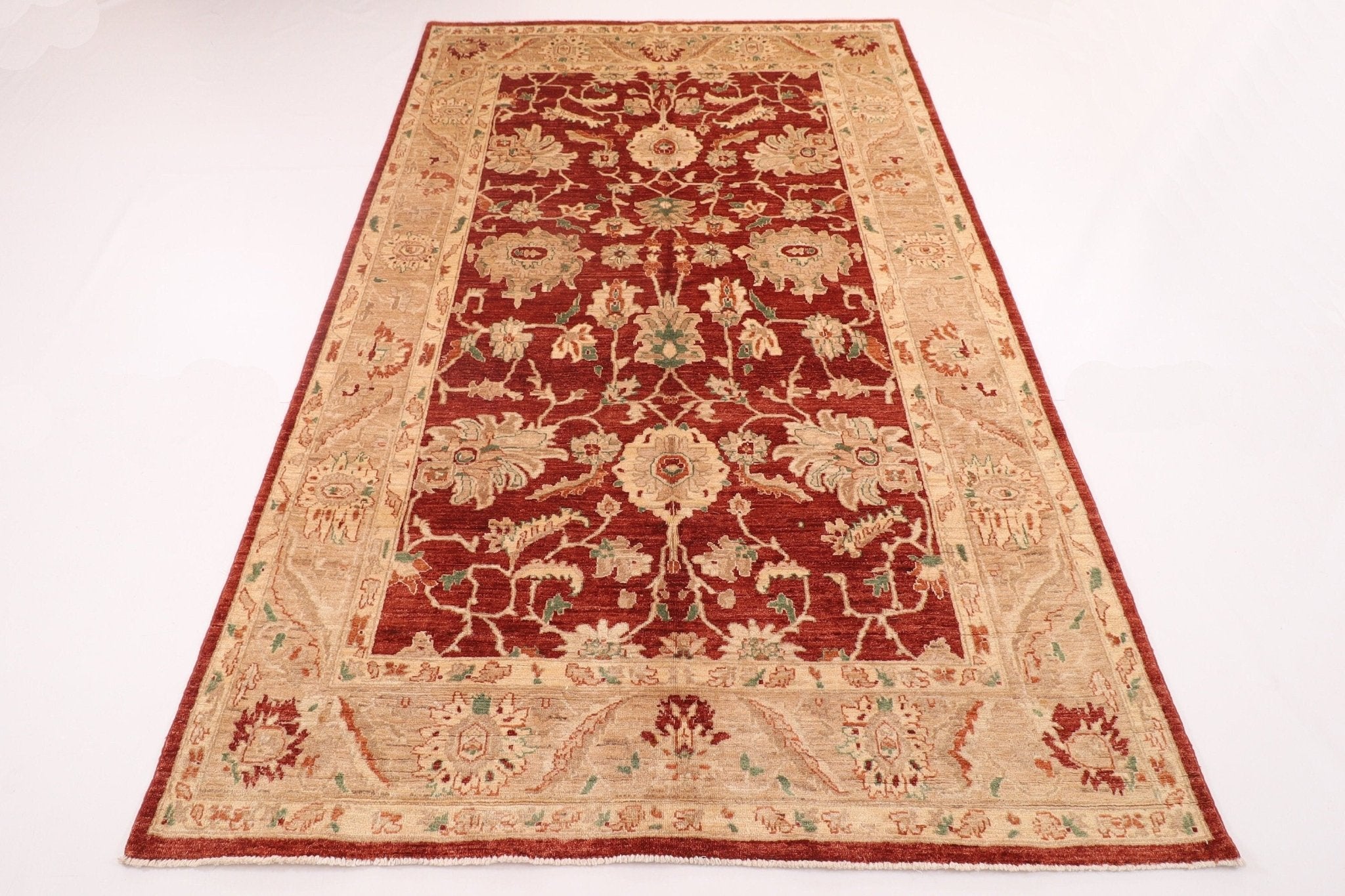 Kazak Area Rug - 5.11 x 9 ft (180 x 275 cm) Hand Knotted Afghan Rug