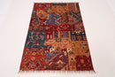 Kazak Patchwork Rug - 3'6x5'5 ft (105x156 cm) - Jerm Rugs - Handmade Afghan Rug - Jerm Rugs