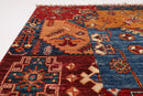 Kazak Patchwork Rug - 3'6x5'5 ft (105x156 cm) - Jerm Rugs - Handmade Afghan Rug - Jerm Rugs