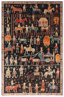 Kazak Rug - 126x180 cm (4'2x5'11 ft) Hand Knotted Afghan Wool - Jerm Rugs - Handmade Afghan Rug - Jerm Rugs