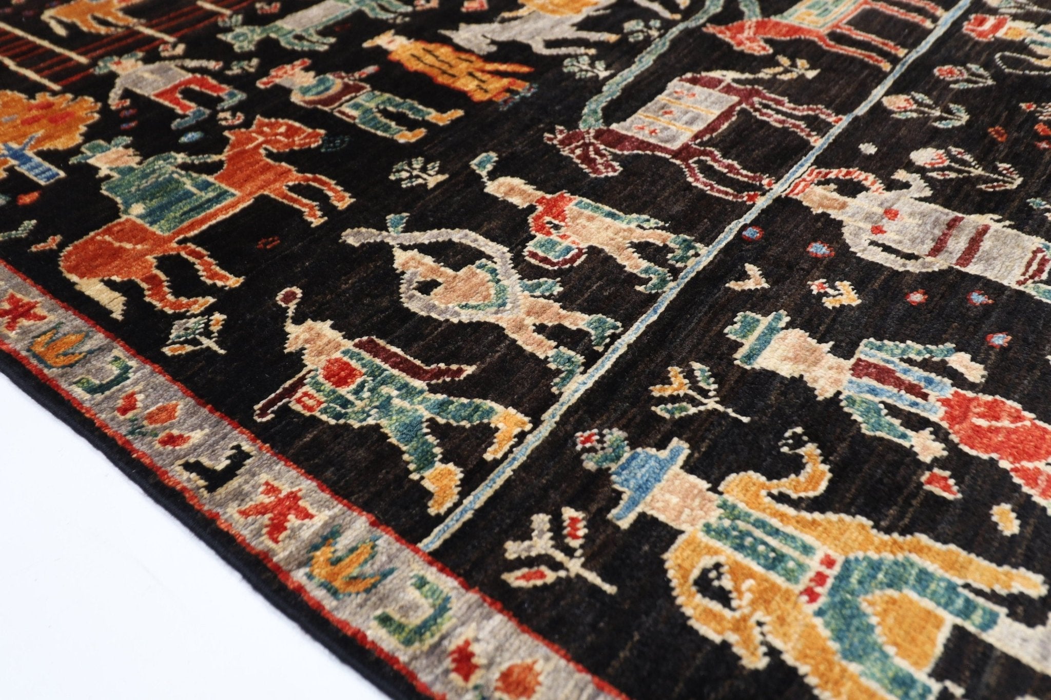 Kazak Rug - 126x180 cm (4'2x5'11 ft) Hand Knotted Afghan Wool - Jerm Rugs - Handmade Afghan Rug - Jerm Rugs