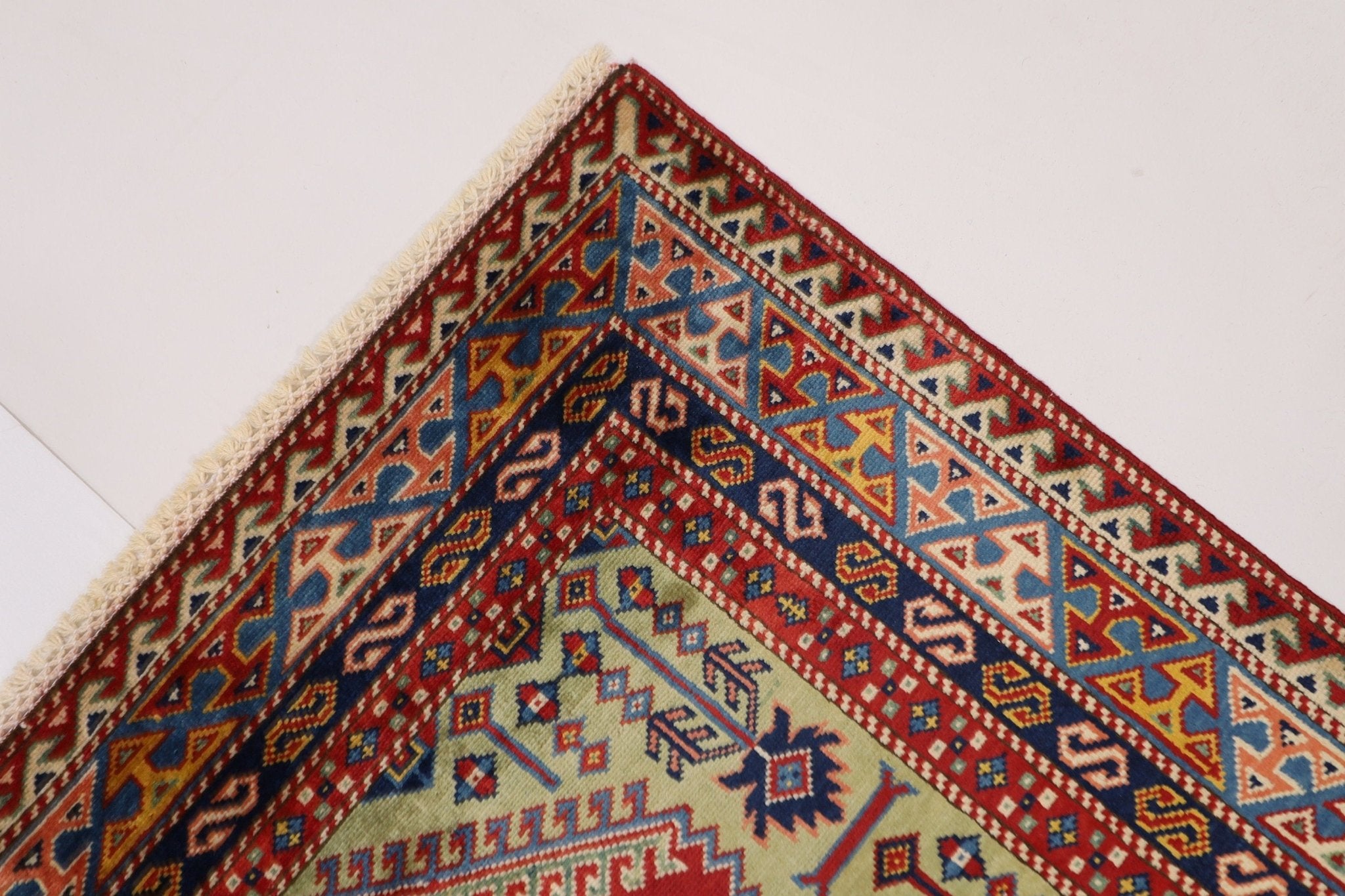 Kazak Rug - 127 x 186 cm (4'2 x 6'2 ft) Handmade Afghan Area Rug - Jerm Rugs - Handmade Afghan Rug - Jerm Rugs