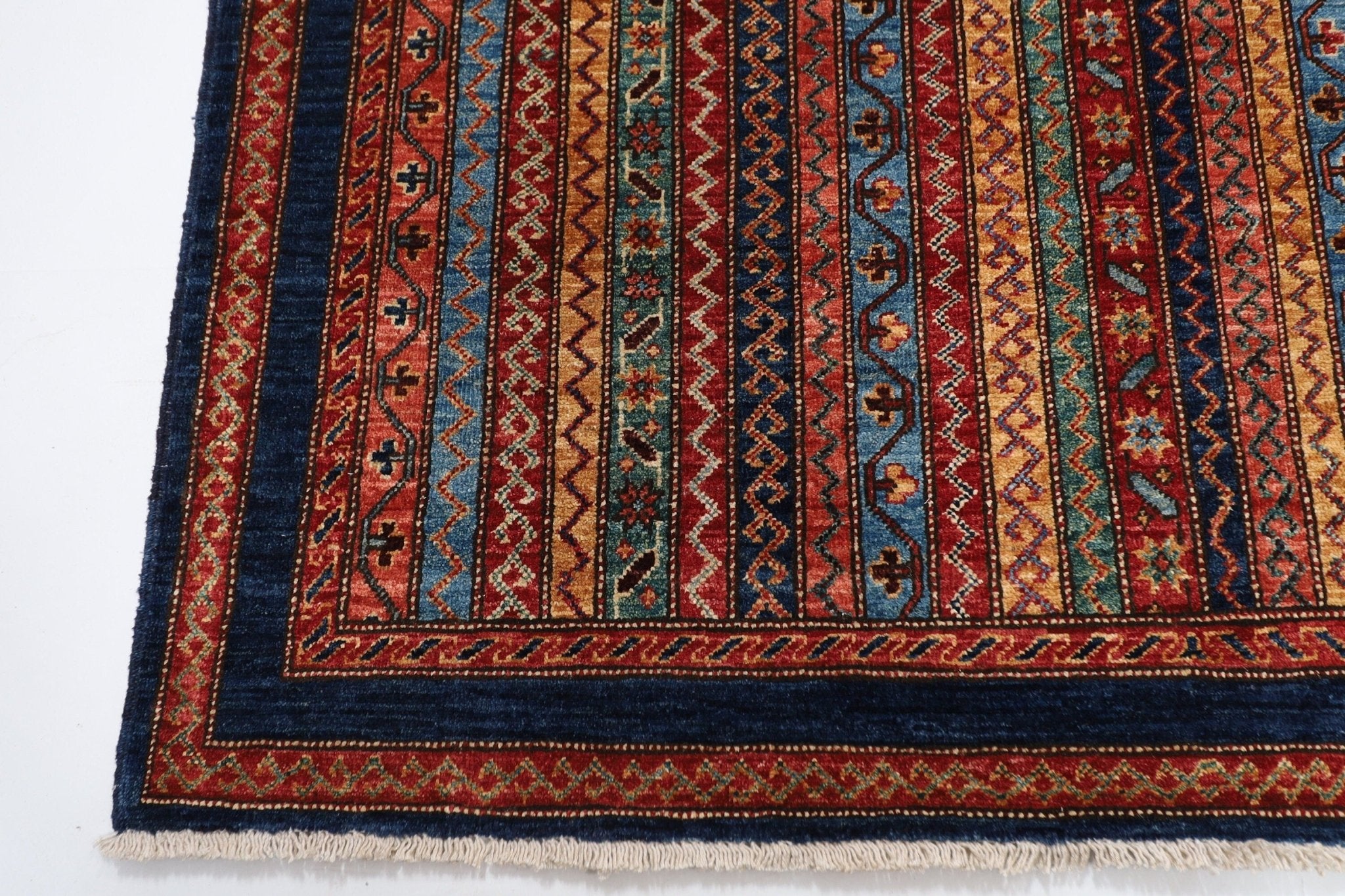 Kazak Rug - 130 x 183 cm (4.4 x 6 ft) Handcrafted Afghan Masterpiece - Jerm Rugs - Handmade Afghan Rug - Jerm Rugs