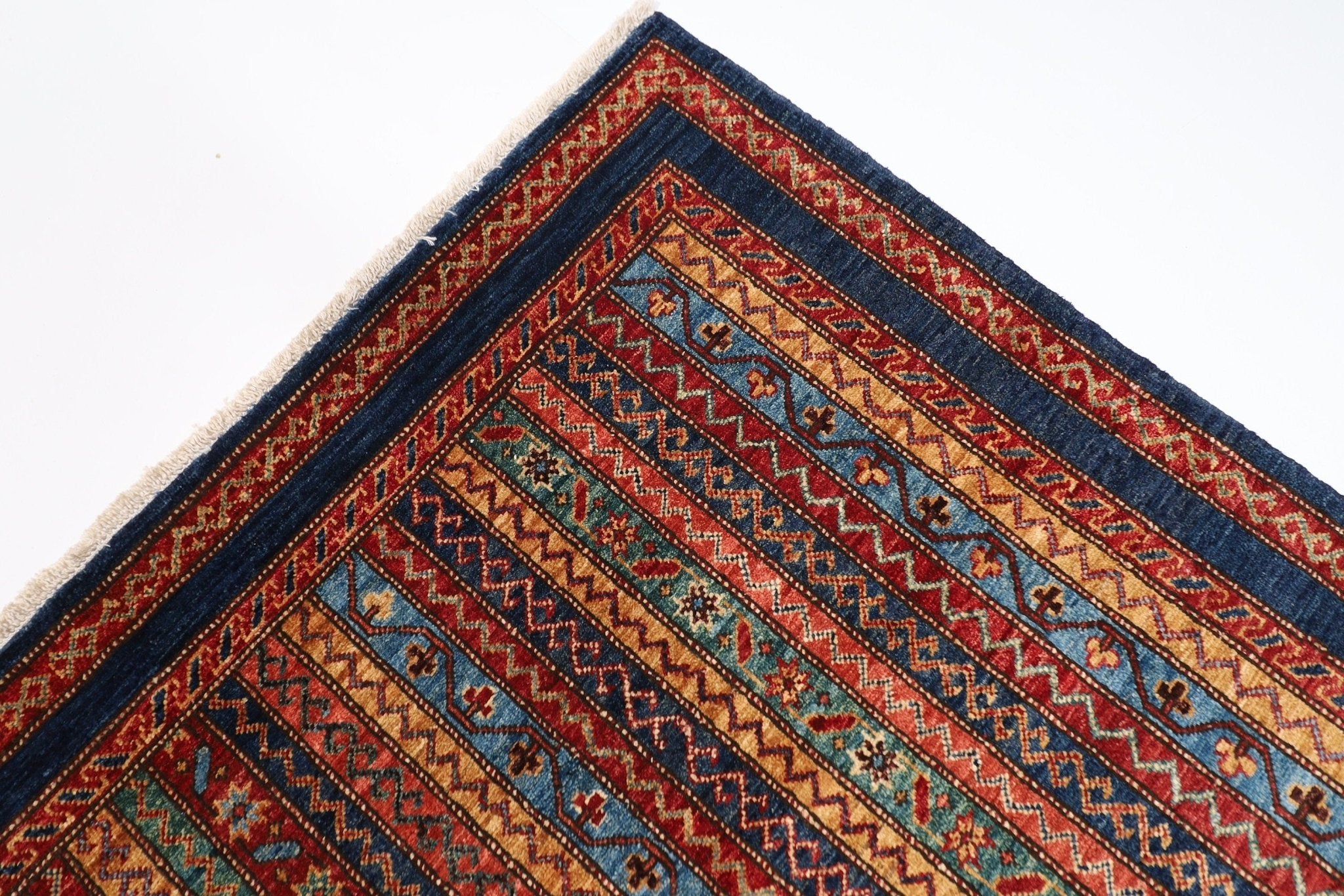 Kazak Rug - 130 x 183 cm (4.4 x 6 ft) Handcrafted Afghan Masterpiece - Jerm Rugs - Handmade Afghan Rug - Jerm Rugs