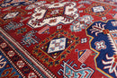 Kazak Rug - 4'2 x 5'8 ft (127 x 173 cm) Handmade Afghan Wool Area Rug - Jerm Rugs - Handmade Afghan Rug - Jerm Rugs