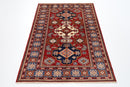 Kazak Rug - 4'2 x 5'8 ft (127 x 173 cm) Handmade Afghan Wool Area Rug - Jerm Rugs - Handmade Afghan Rug - Jerm Rugs