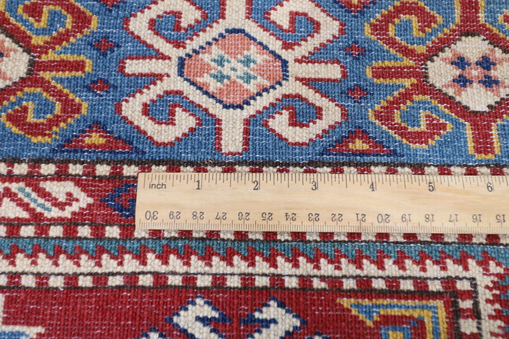 Kazak Rug - 4'2 x 5'8 ft (127 x 173 cm) Handmade Afghan Wool Area Rug - Jerm Rugs - Handmade Afghan Rug - Jerm Rugs