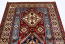 Kazak Rug - 4'2 x 6'1 ft (125 x 184 cm) Hand Knotted Afghan Wool Area Rug - Jerm Rugs - Handmade Afghan Rug - Jerm Rugs