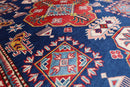 Kazak Rug - 4'2 x 6'4 ft (126 x 192 cm) Hand Knotted Afghan Wool Area Rug - Jerm Rugs - Handmade Afghan Rug - Jerm Rugs