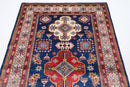 Kazak Rug - 4'2 x 6'4 ft (126 x 192 cm) Hand Knotted Afghan Wool Area Rug - Jerm Rugs - Handmade Afghan Rug - Jerm Rugs