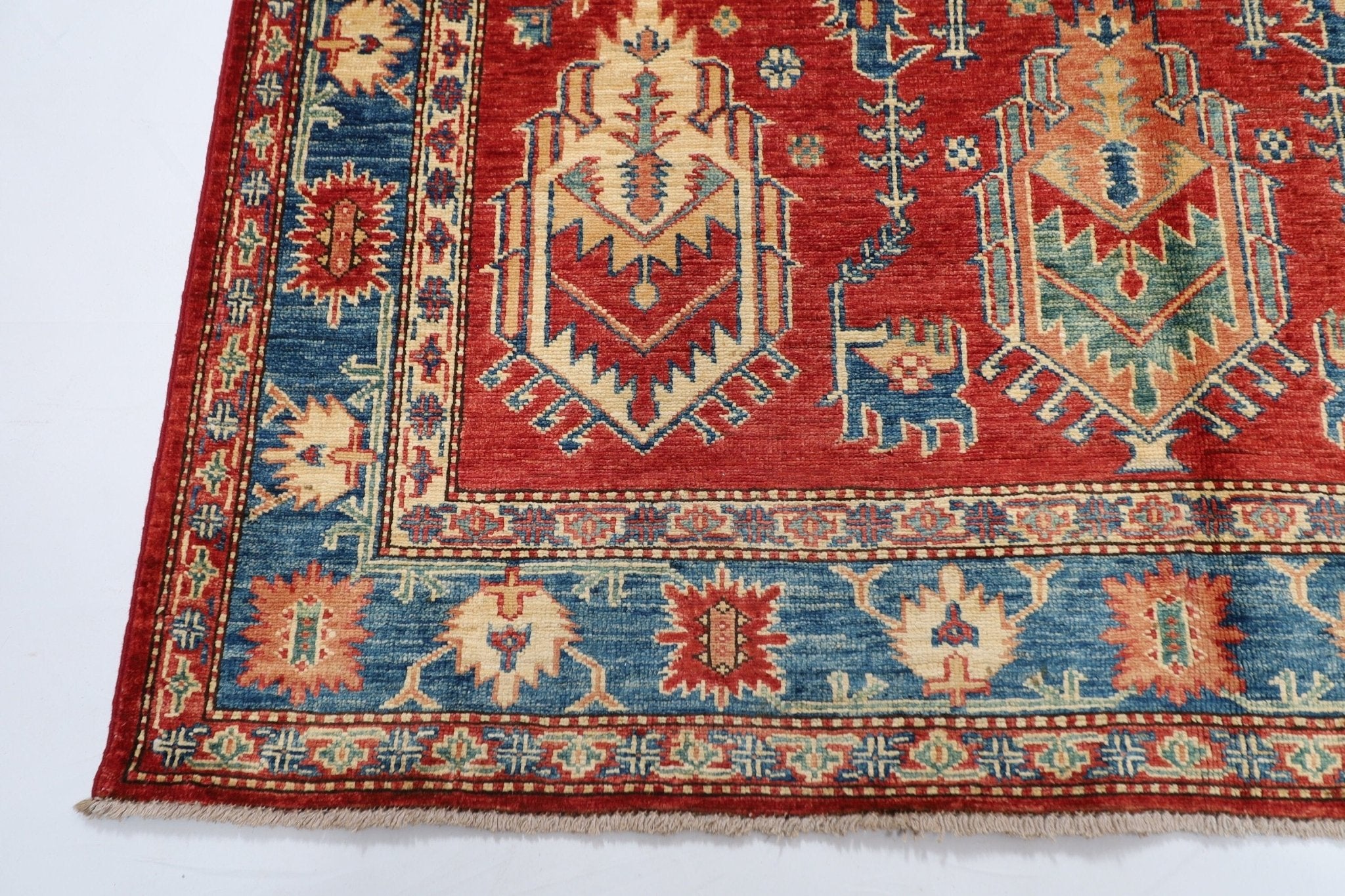 Kazak Tribal Area Rug - 144 x 220 cm - Jerm Rugs - Handmade Afghan Rug - Jerm Rugs