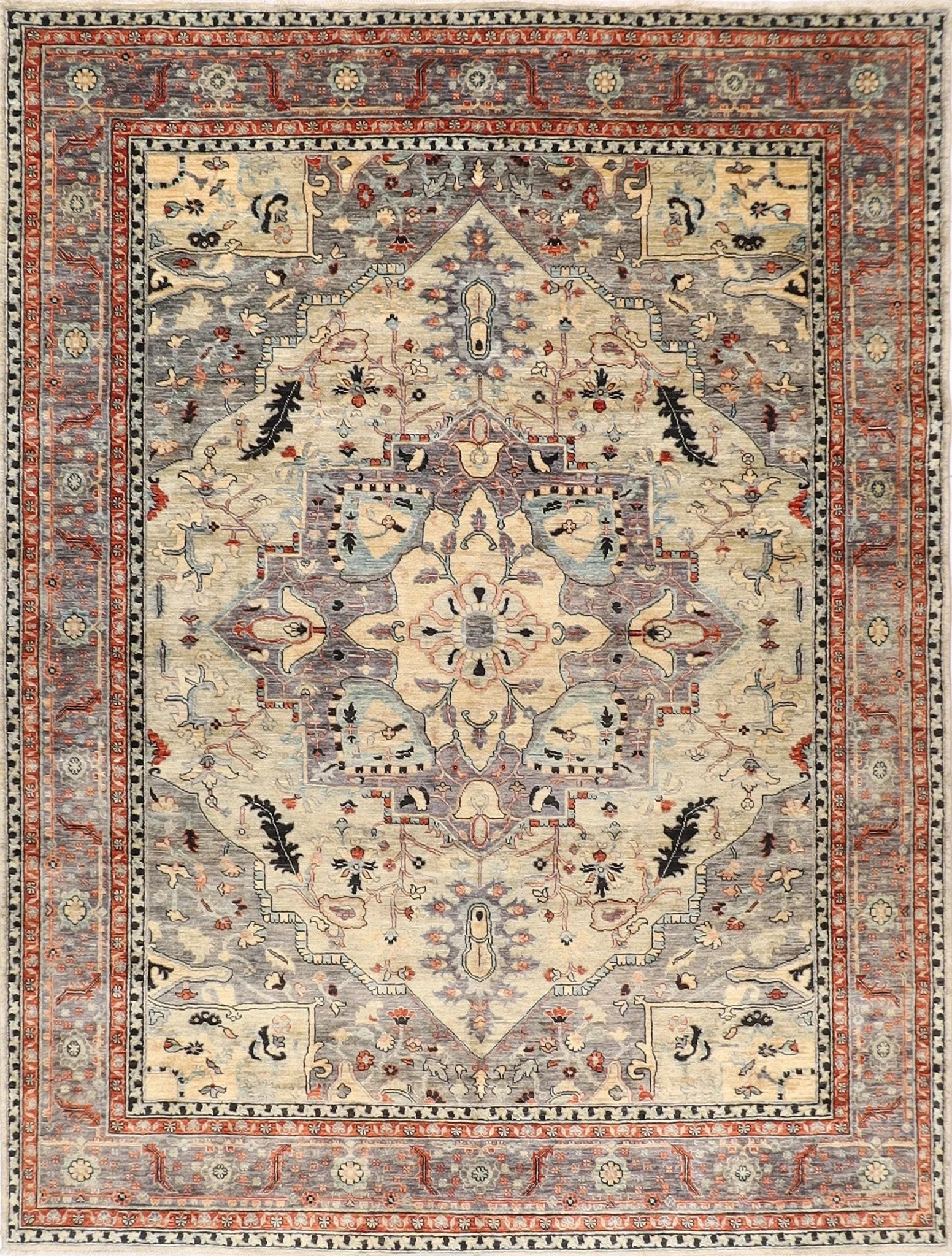 Kilim - 249x299 cm (8.2x9.10 ft) Hand-Knotted Afghan Wool Rug