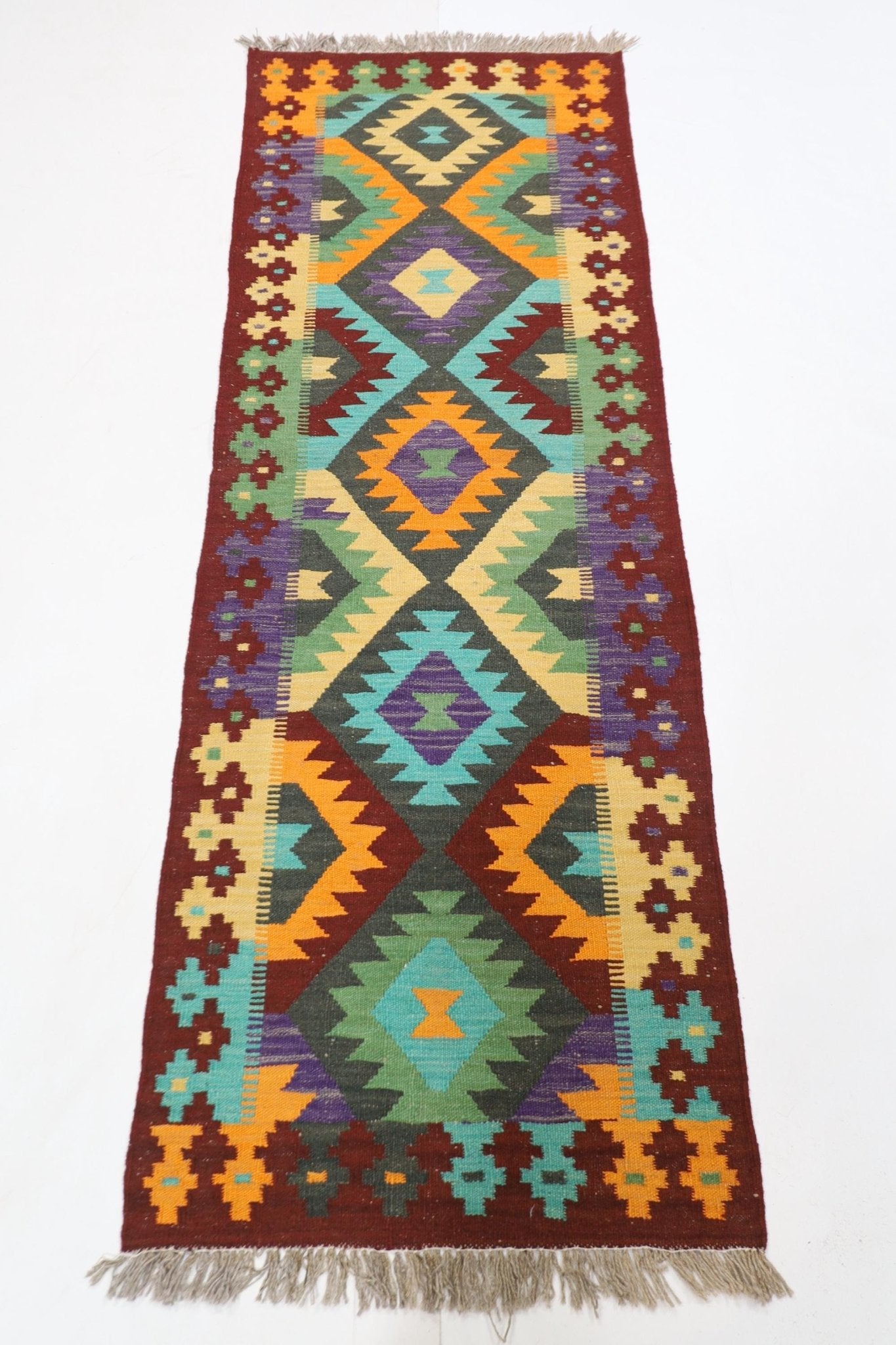 Kilim - 67 x 197 cm (2.3 x 6.6 ft) Handcrafted Afghan Runner Rug - Jerm Rugs - Jerm Rugs