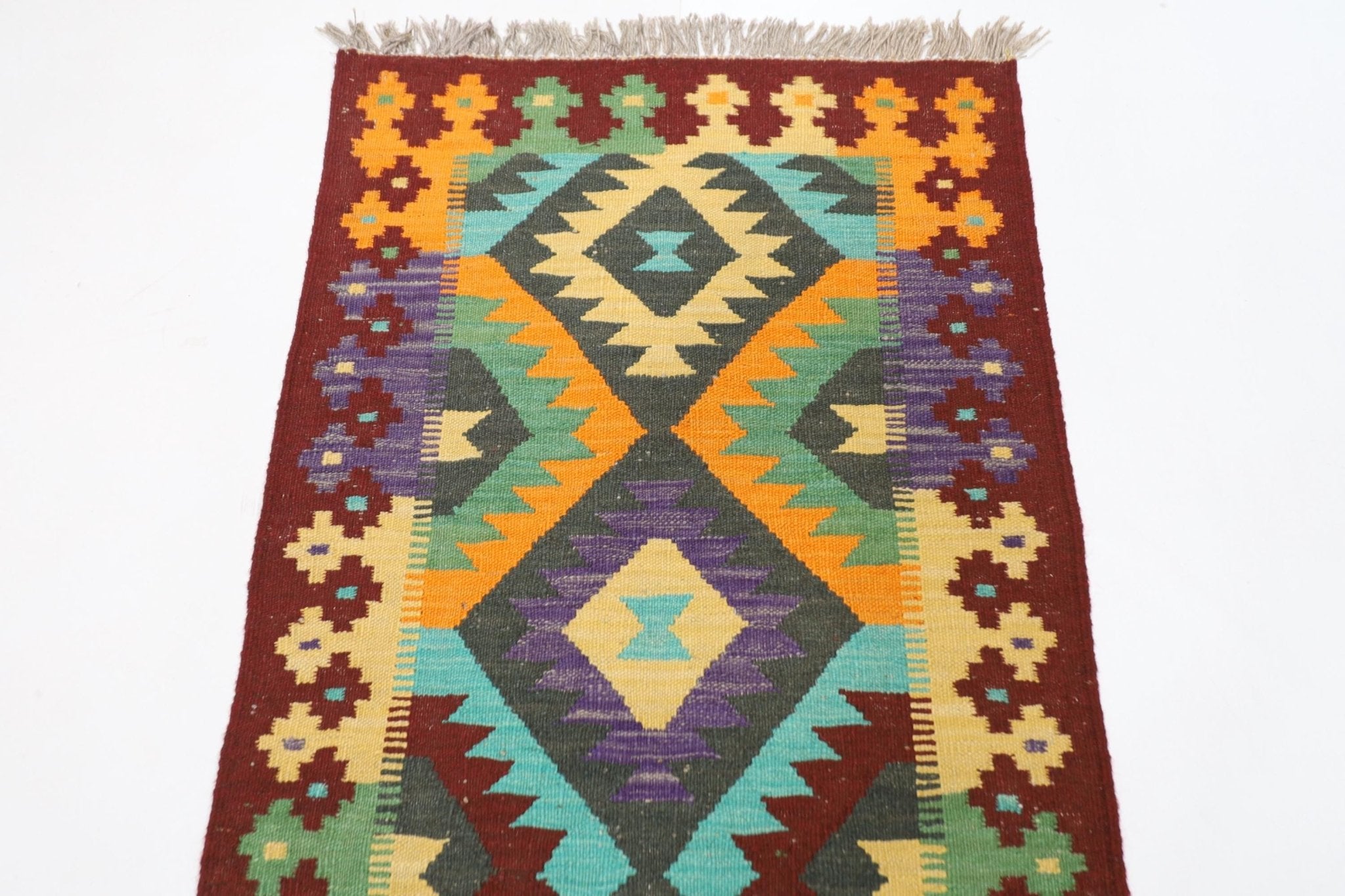 Kilim - 67 x 197 cm (2.3 x 6.6 ft) Handcrafted Afghan Runner Rug - Jerm Rugs - Jerm Rugs