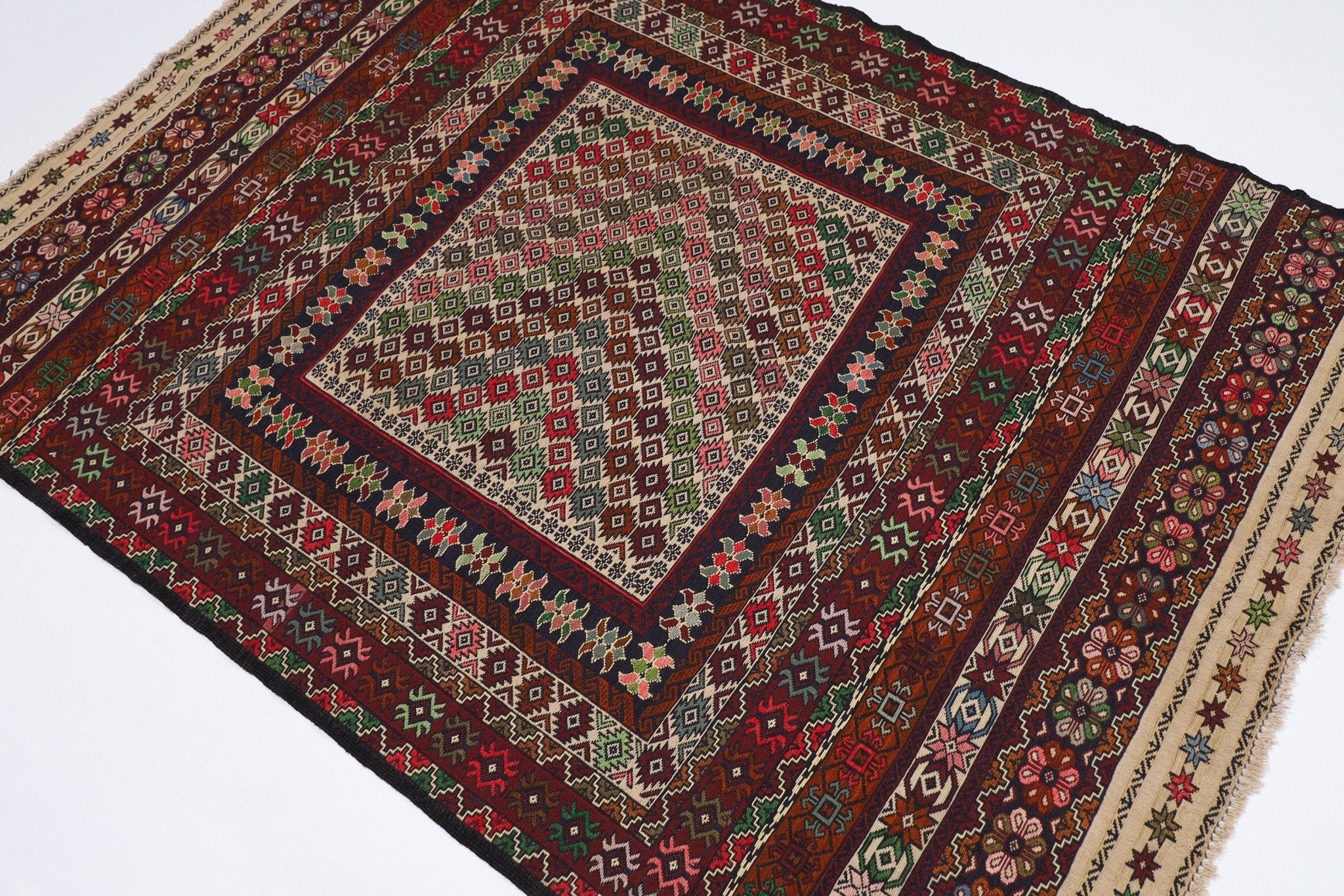 Kilim Rug - 130x188 cm (4.3x5.10 ft) - Handmade Afghan Wool Design