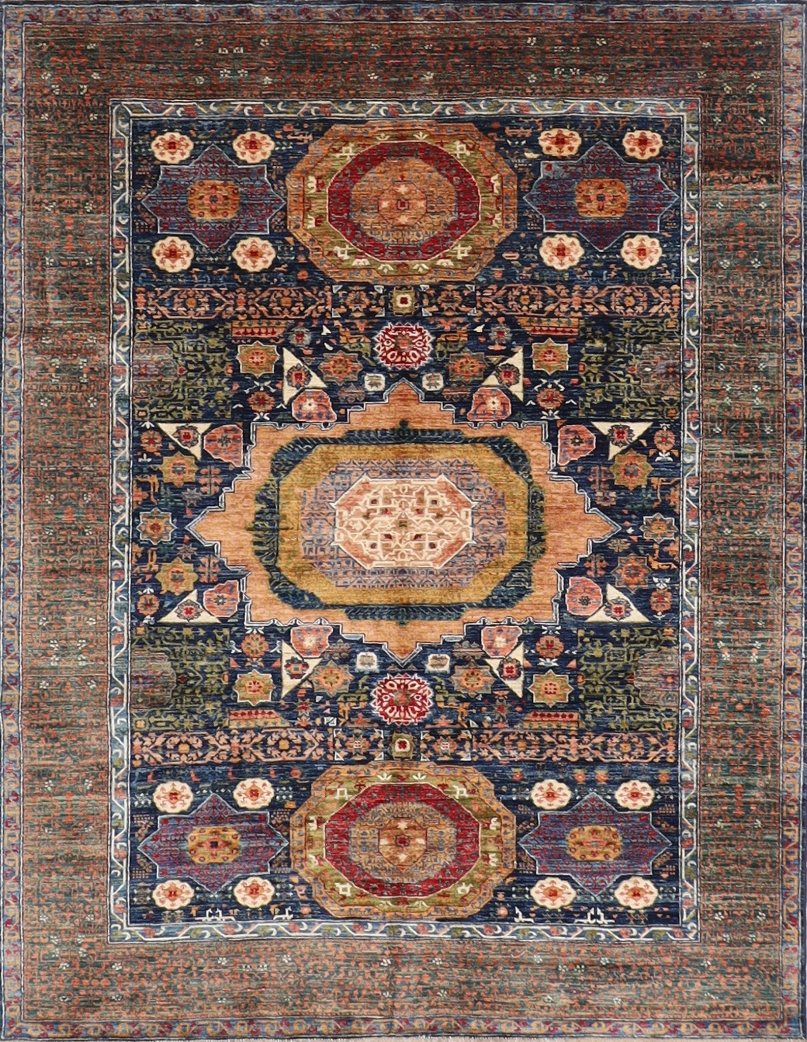 Mamluk - 174x239 cm (5'9 x 7'11 ft) Handcrafted Afghan Wool Area Rug